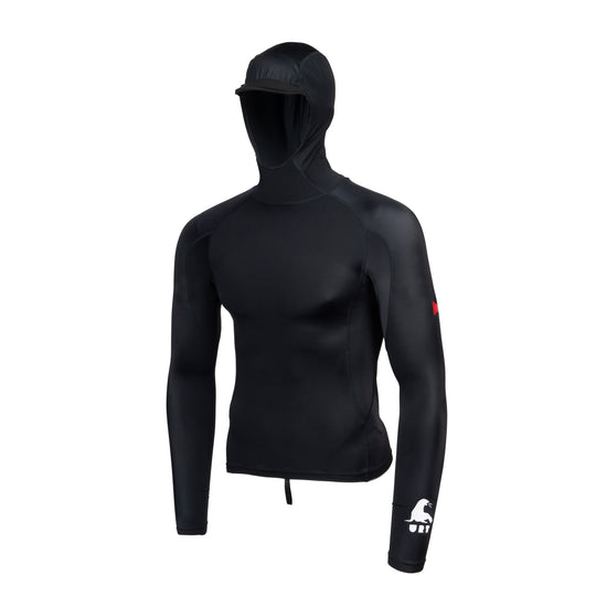 Color:Black-Florence C4 Foundation Long Sleeve Hooded Rashguard