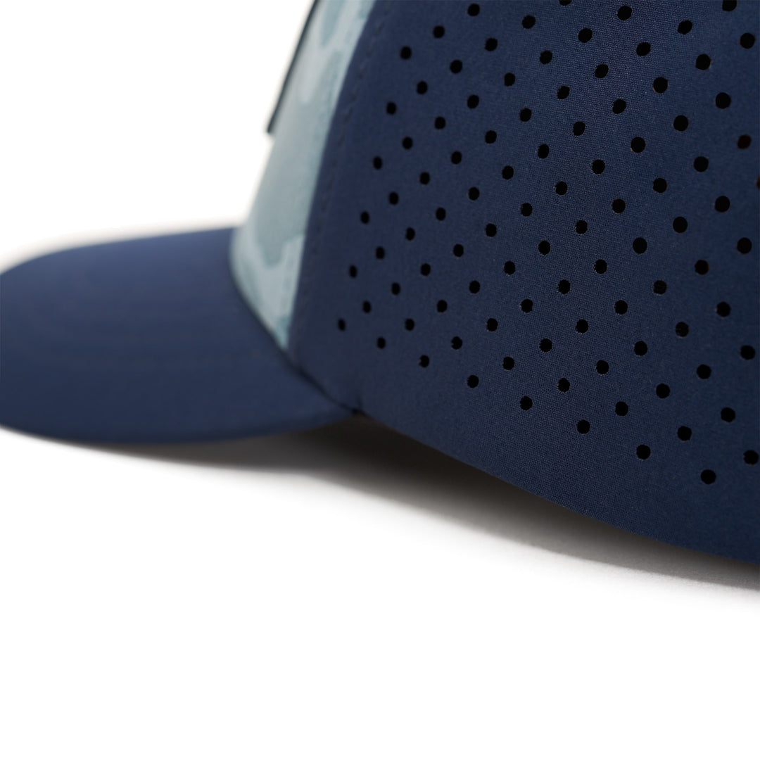 Color:Light Sea Blue Camo-Florence Camo Airtex Trucker Hat