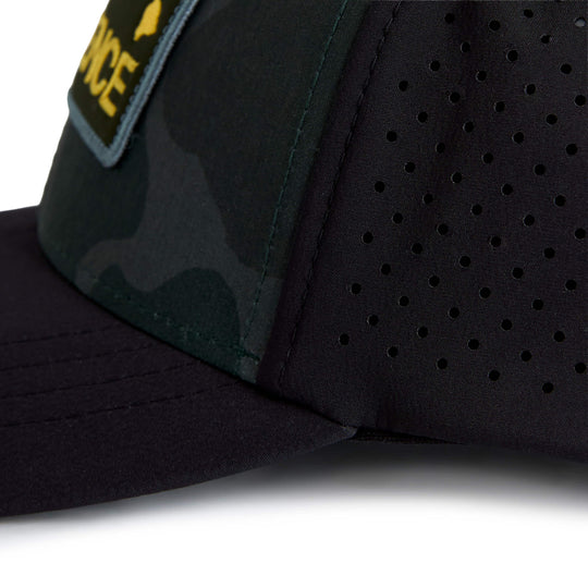 Color:Mountain Camo-Florence Camo Airtex Trucker Hat