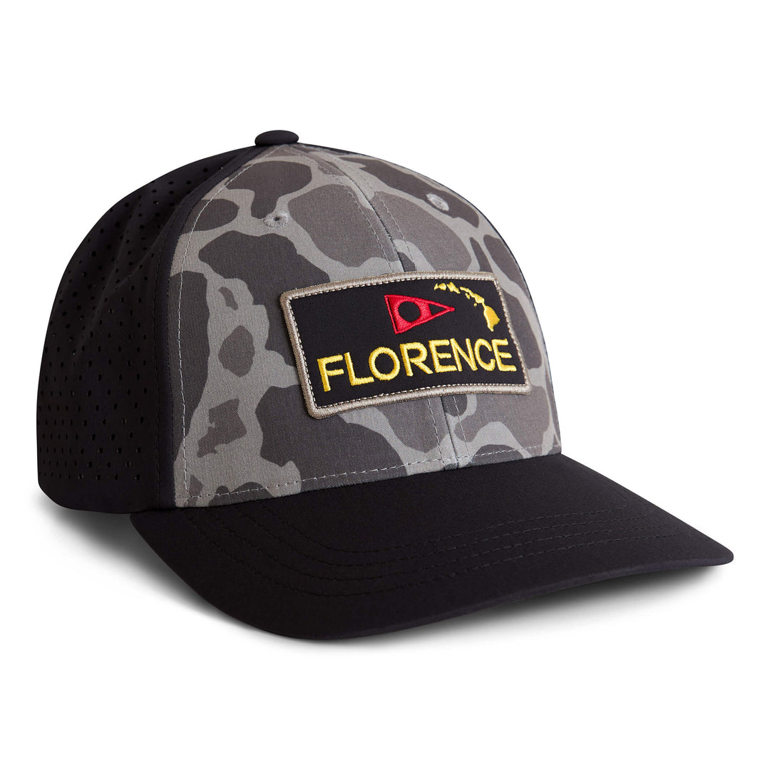 Color:Overland Camo-Florence Camo Airtex Trucker Hat
