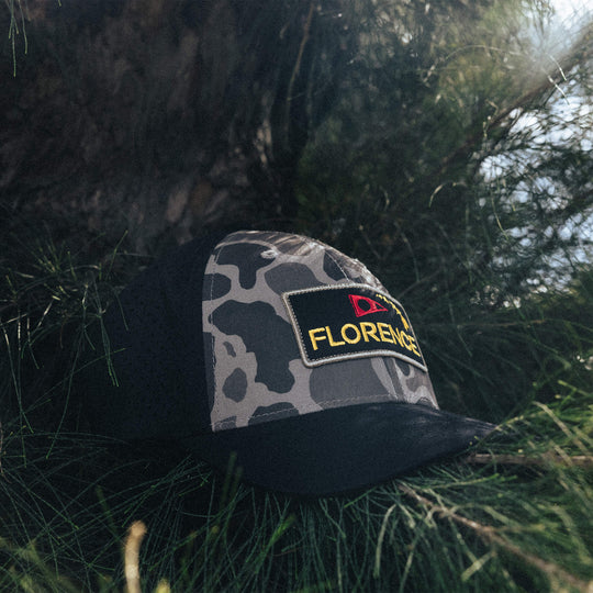 Color:Overland Camo-Florence Camo Airtex Trucker Hat -alt