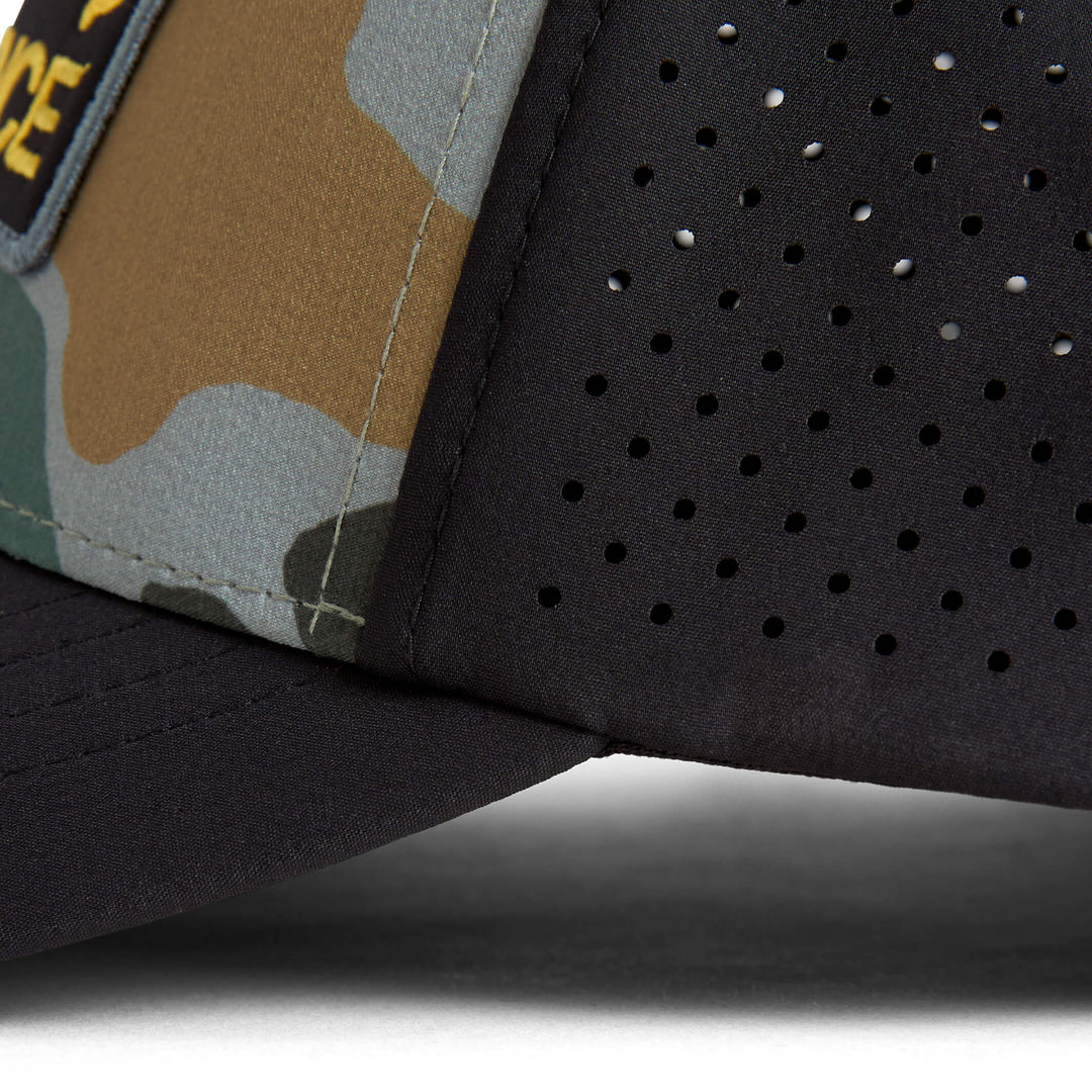 Color:Peace Camo-Florence Camo Airtex Trucker Hat