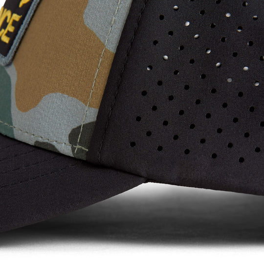 Color:Peace Camo-Florence Camo Airtex Trucker Hat