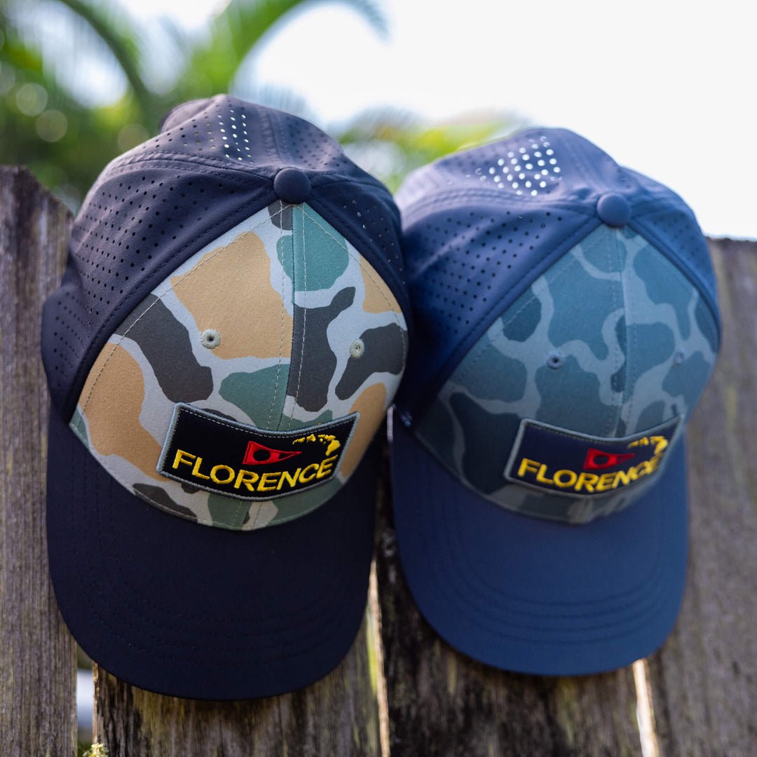 Color:Peace Camo-Florence Camo Airtex Trucker Hat -alt