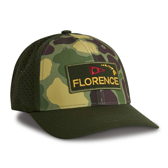 Color:Tropic Green Camo-Florence Camo Airtex Trucker Hat