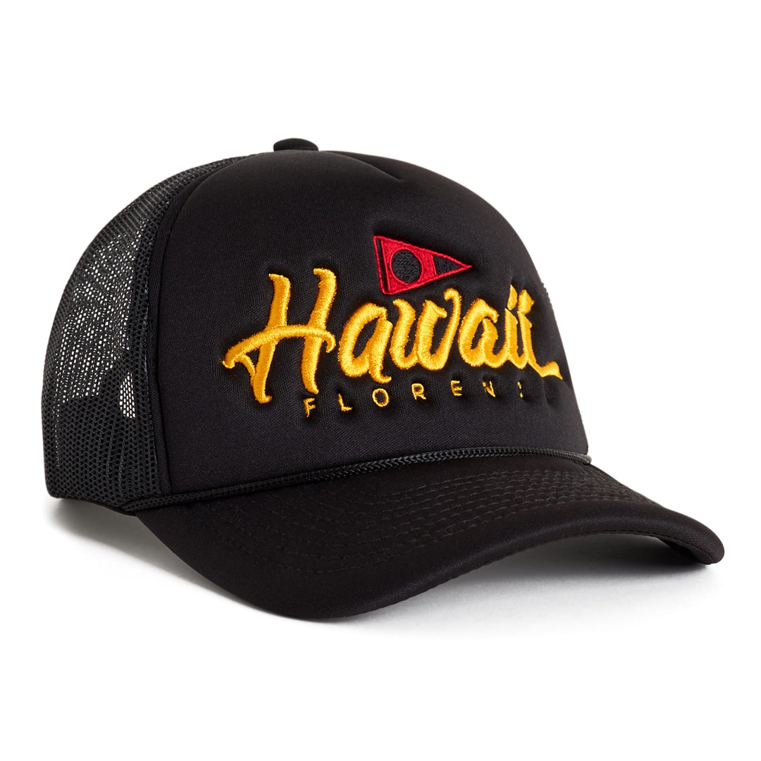 Color:Black-Florence Island Script Trucker Hat
