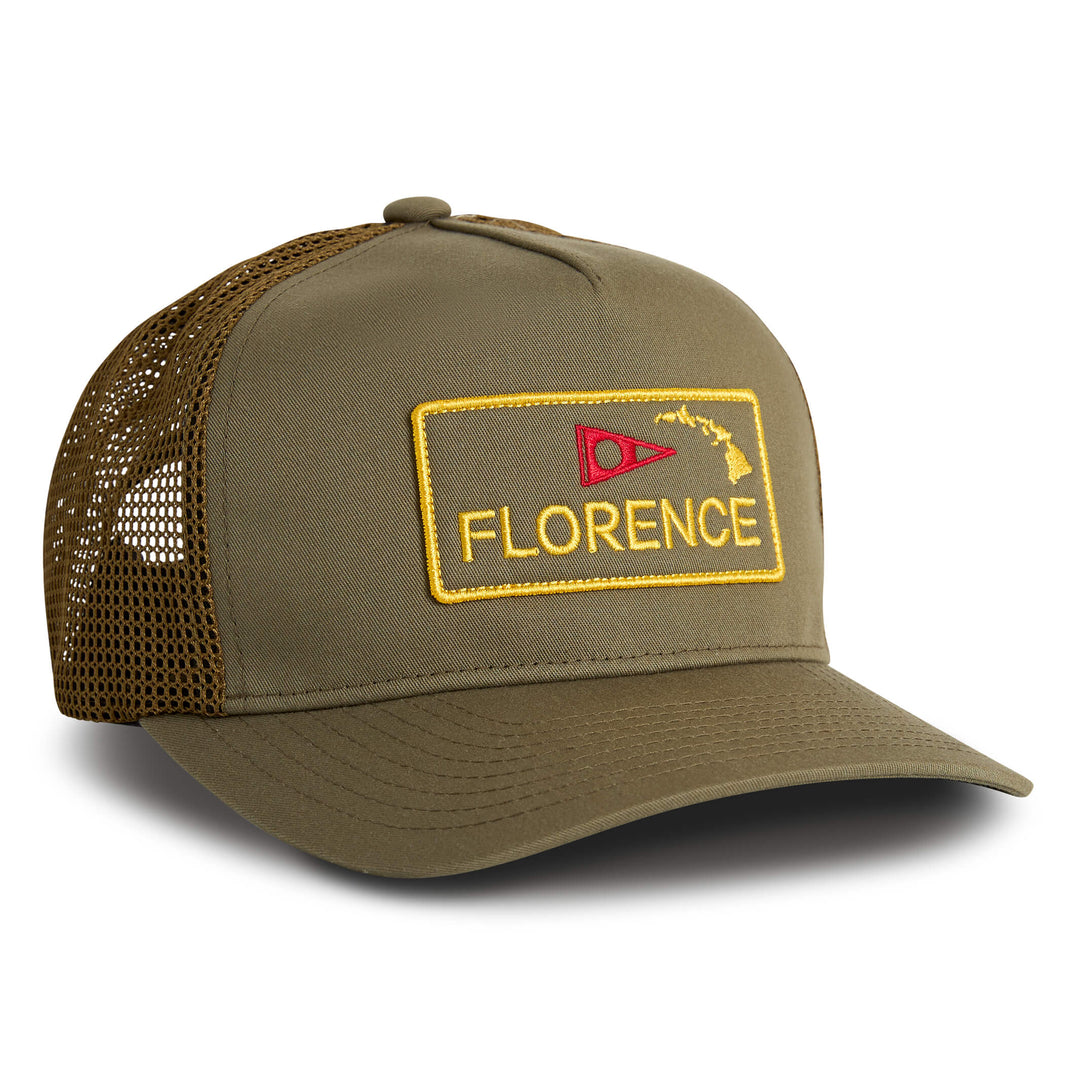 Color:Burnt Olive-Florence Island Trucker Hat