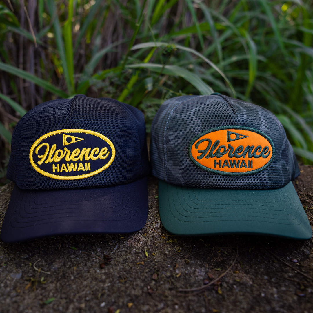 Color:Burnt Olive Camo-Hawaii Mesh Trucker