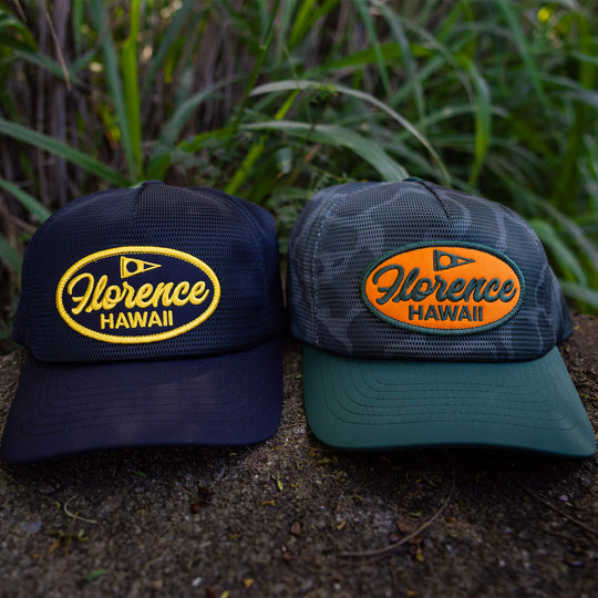 Color:Burnt Olive Camo-Hawaii Mesh Trucker