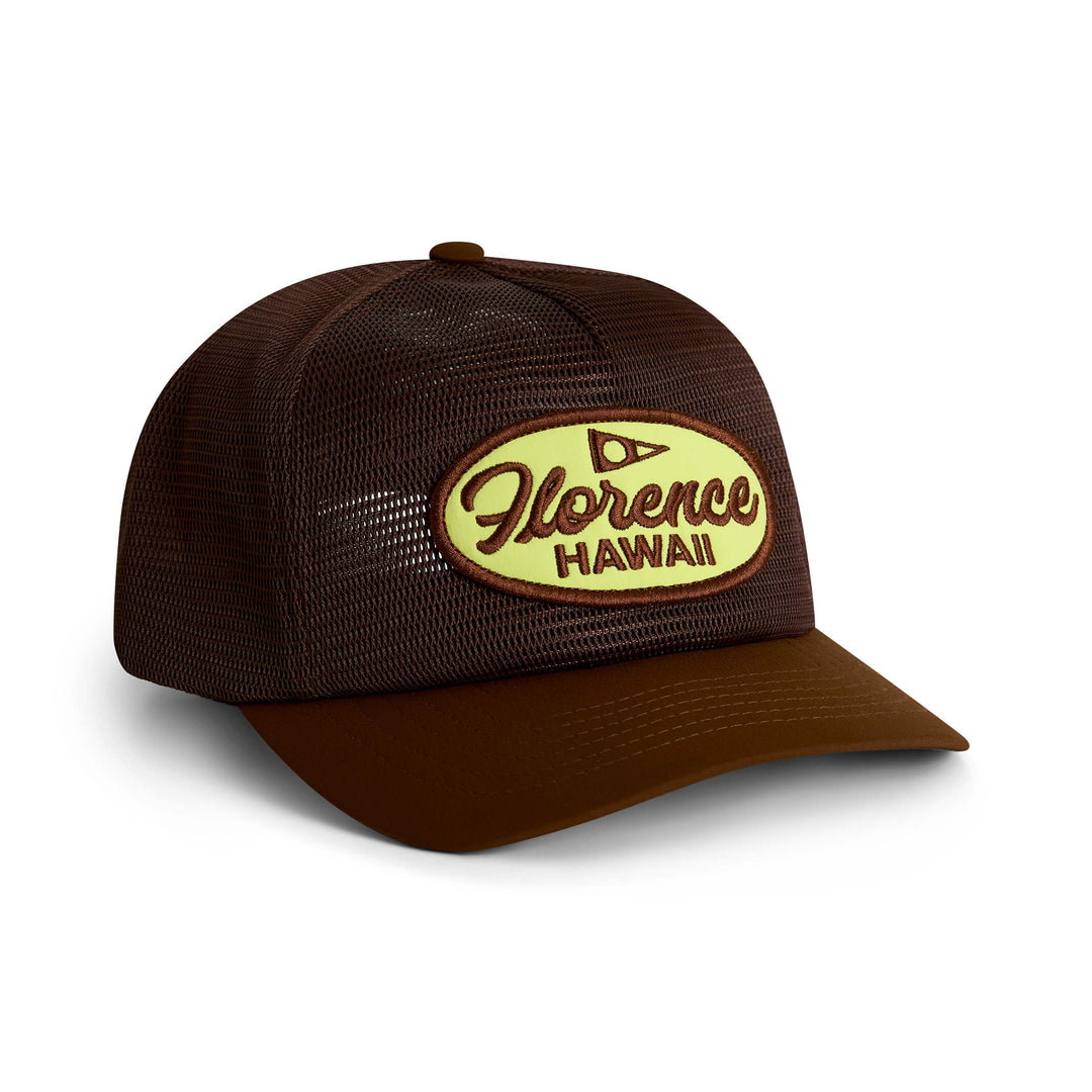 Color:Dark Brown-Hawaii Mesh Trucker