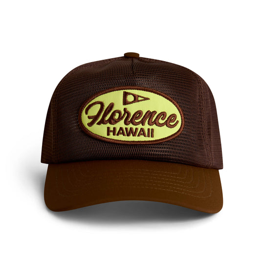 Color:Dark Brown-Hawaii Mesh Trucker