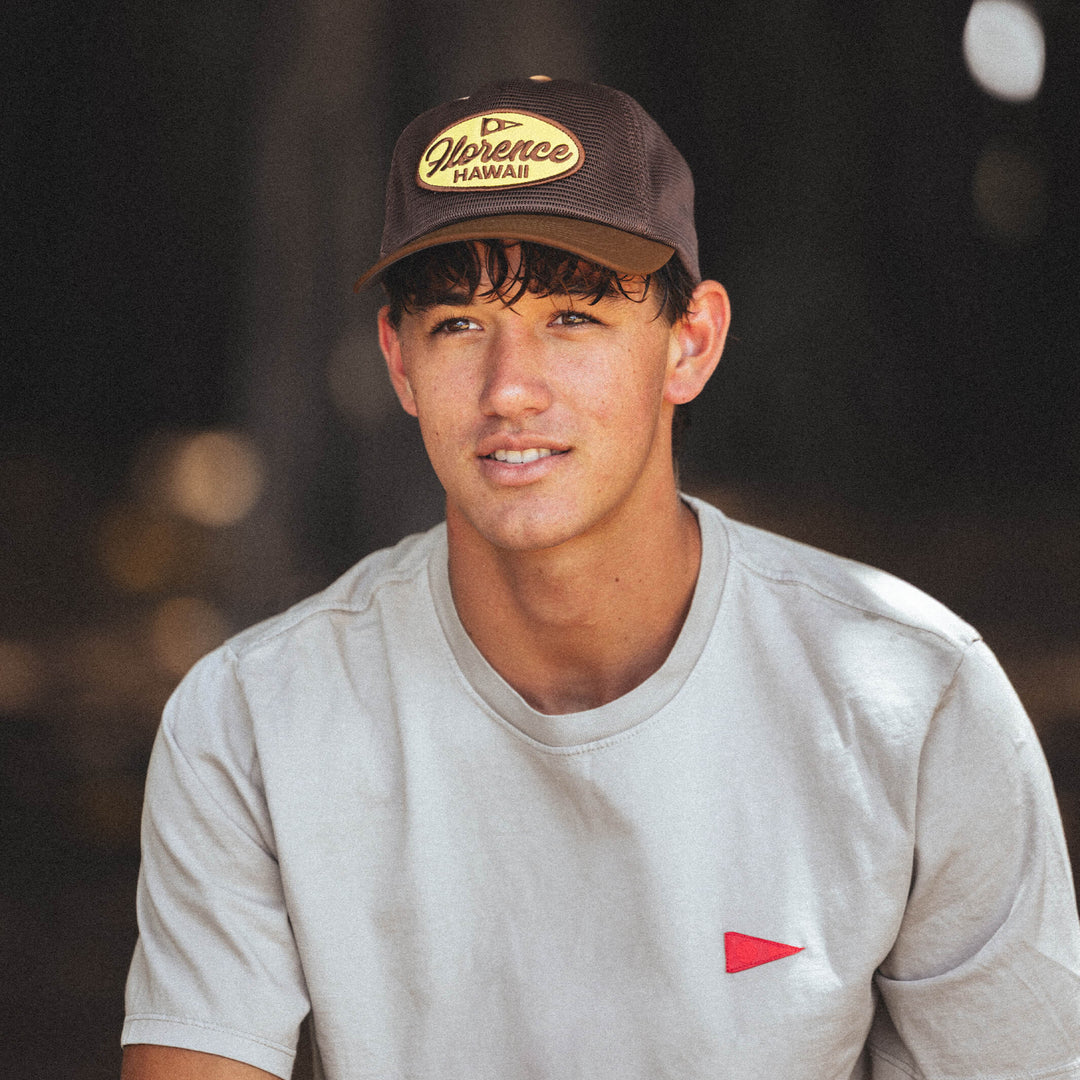 Color:Dark Brown-Hawaii Mesh Trucker -alt