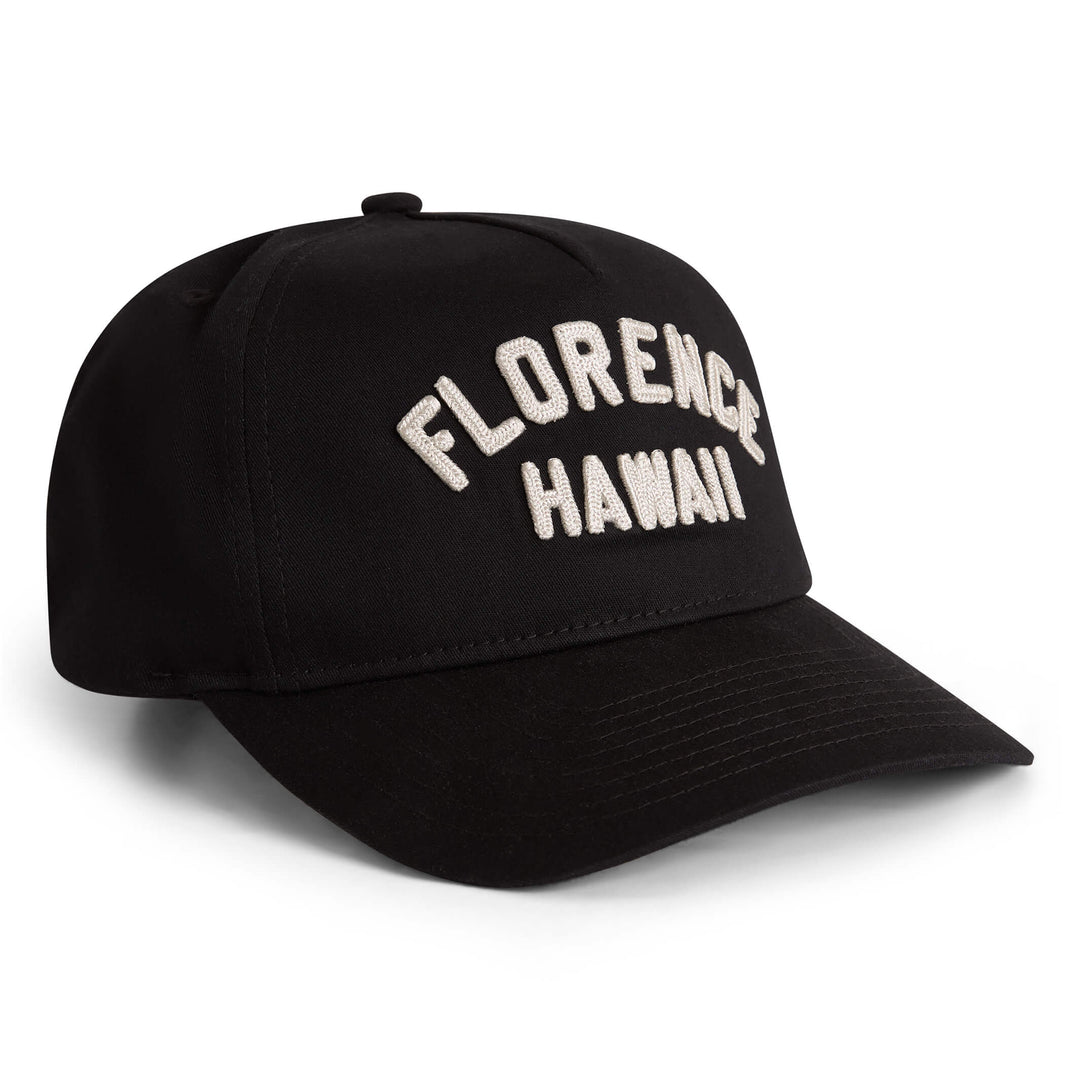 Color:Black-Florence Hawaii Embroidered Hat