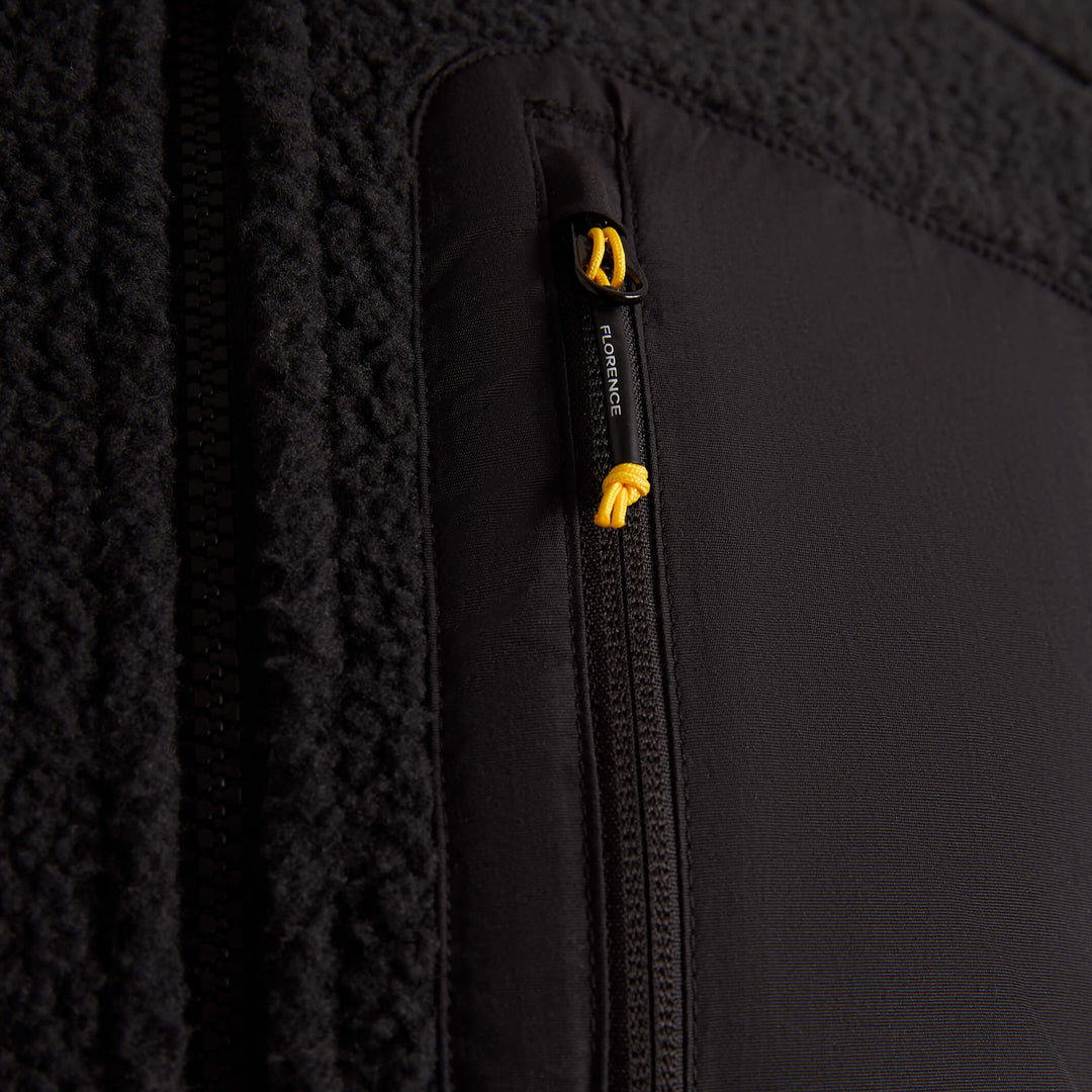 Color:Black-Florence High Pile Utility Fleece Jacket