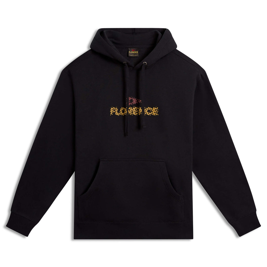 Color:Black-Florence Logo Halftone Hoodie