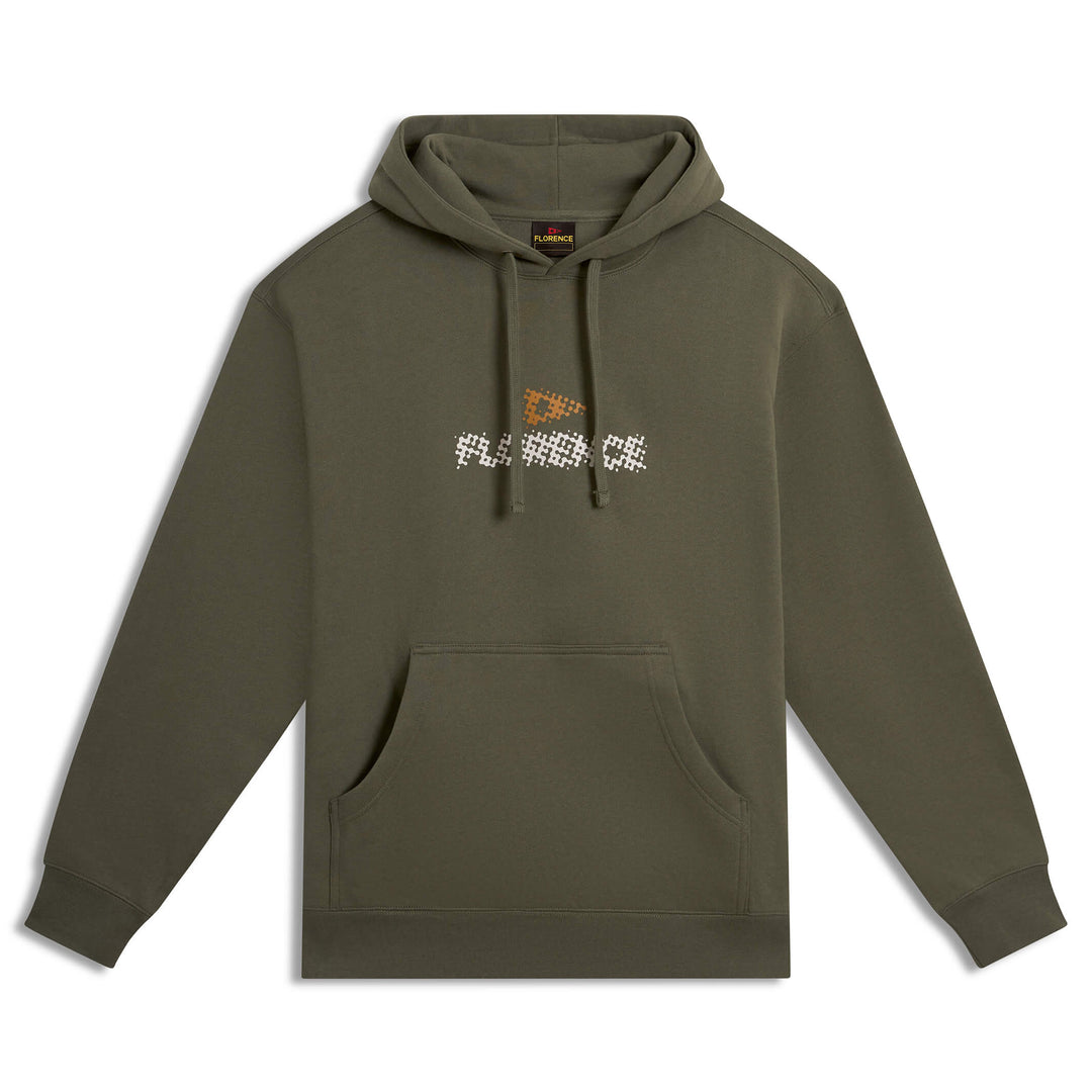 Color:Thyme-Florence Logo Halftone Hoodie