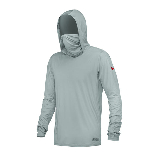 Sky Blue Shades Long Sleeve Custom Hooded Fishing Shirts | YoungSpeeds No Mask