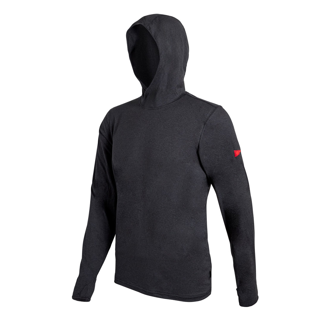 Color:Heather Black-Adapt Long Sleeve Hooded UPF Shirt