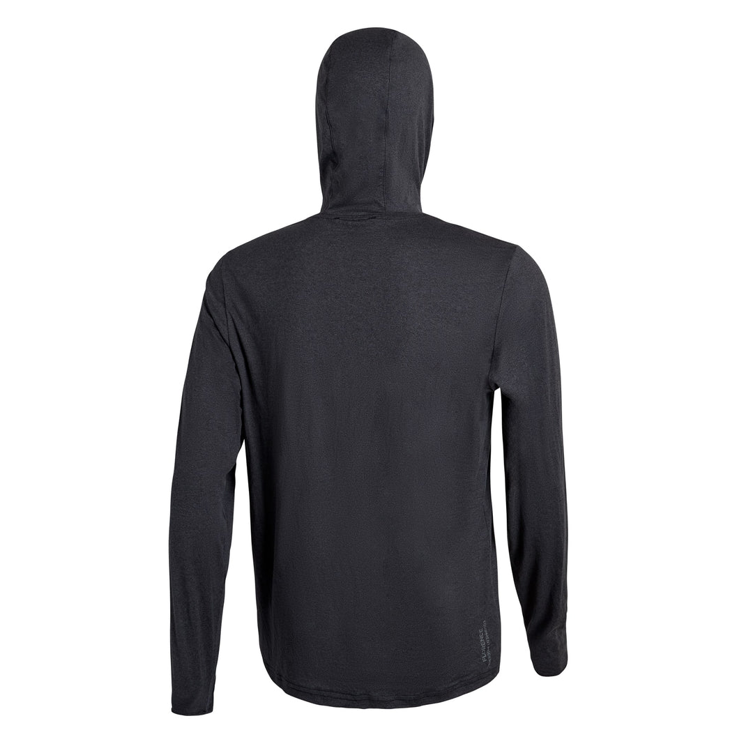 Color:Heather Black-Adapt Long Sleeve Hooded UPF Shirt