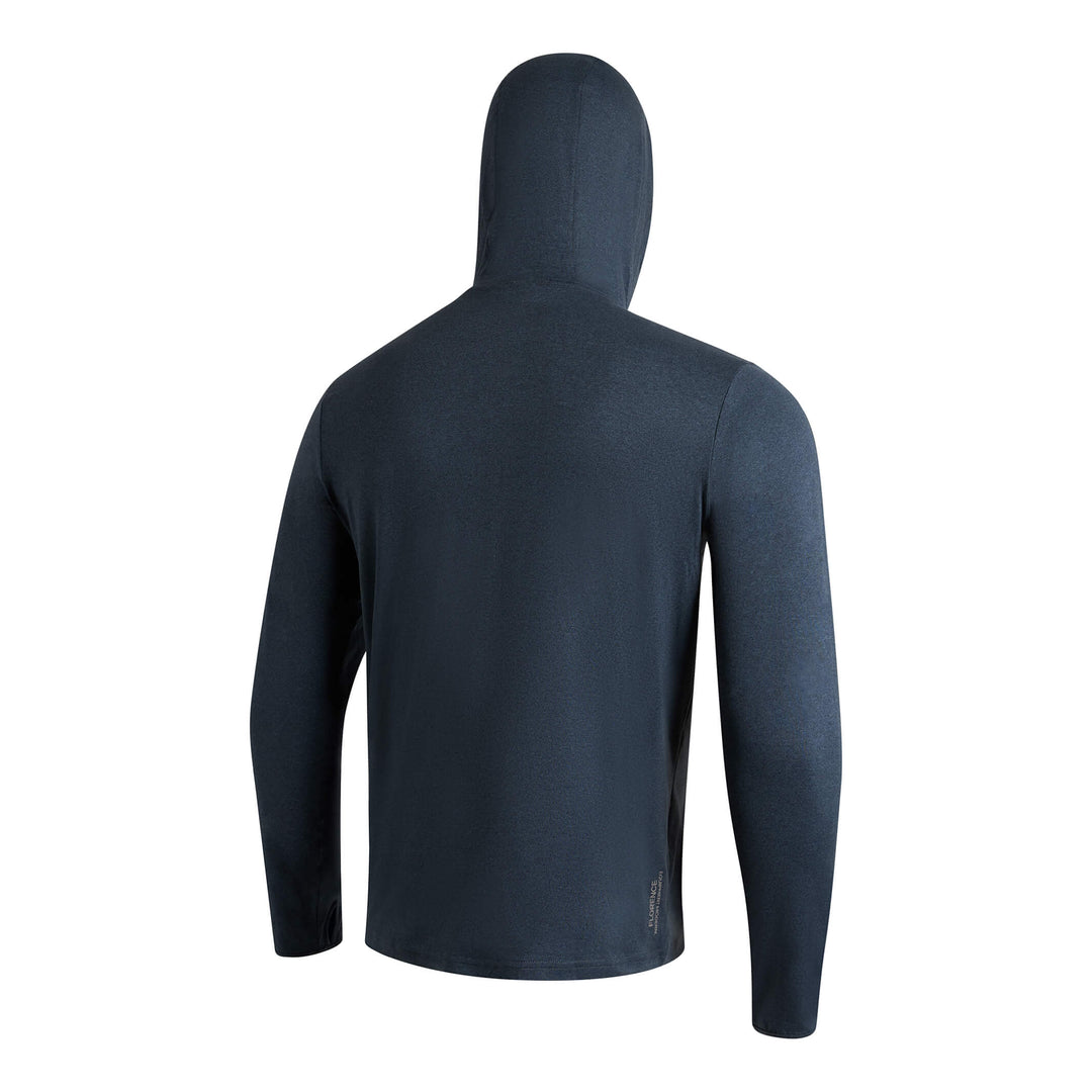 Color:Heather Navy-Adapt Long Sleeve Hooded UPF Shirt -alt