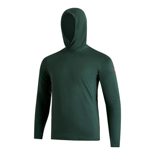 Color:Heather Sycamore-Florence Adapt Long Sleeve Hooded UPF Shirt