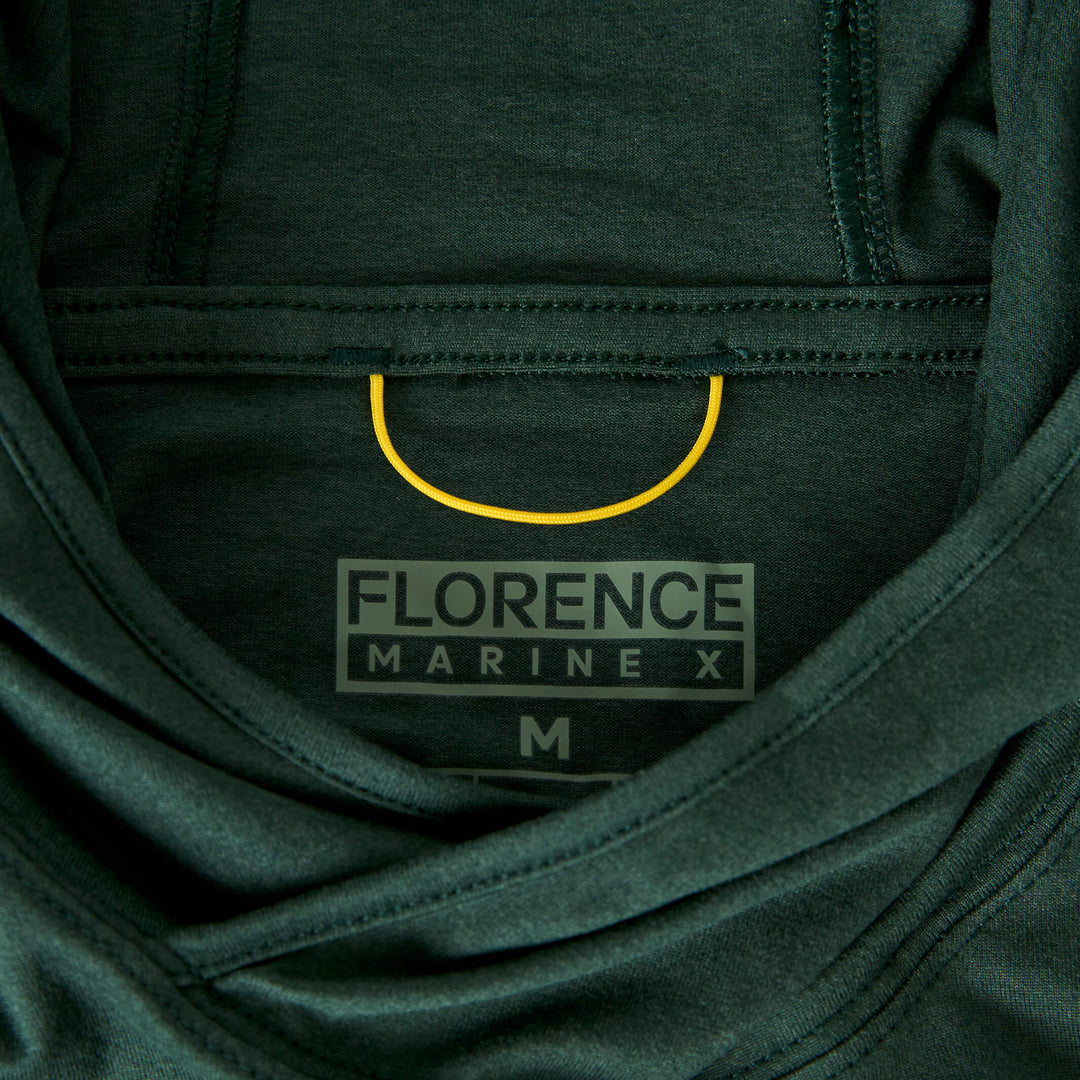Color:Heather Sycamore-Florence Adapt Long Sleeve Hooded UPF Shirt