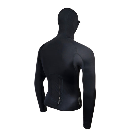Color:Black-Florence Long Sleeve Utility Pocket Hooded Rashguard 