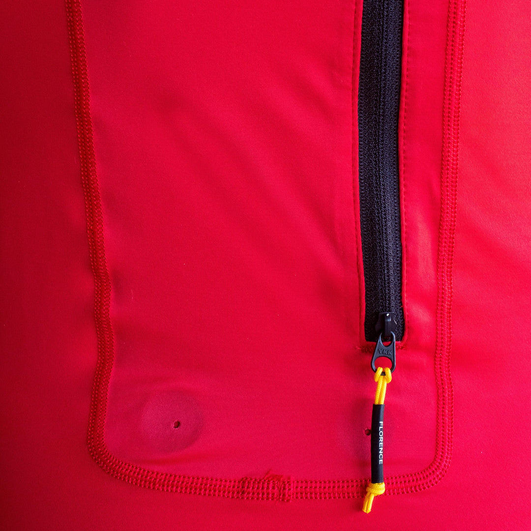 Color:Rescue Red-Florence Long Sleeve Utility Pocket Hooded Rashguard