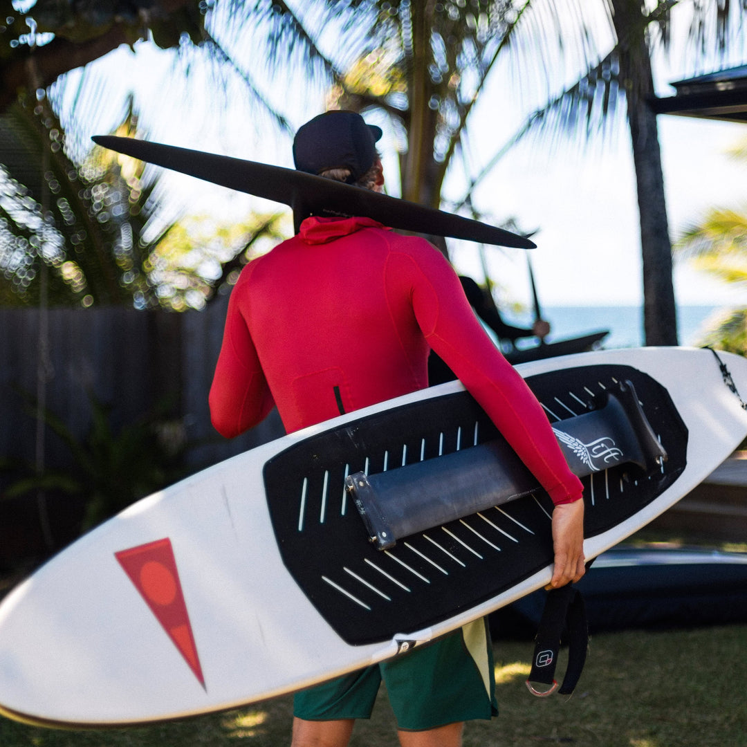 Color:Rescue Red-Florence Long Sleeve Utility Pocket Hooded Rashguard