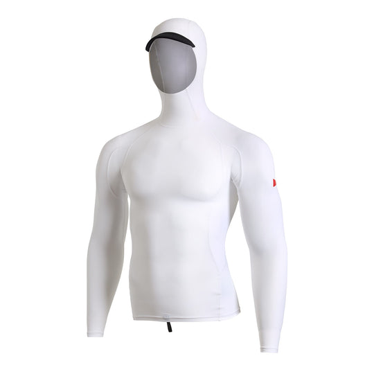 Color:White-Florence Long Sleeve Utility Pocket Hooded Rashguard