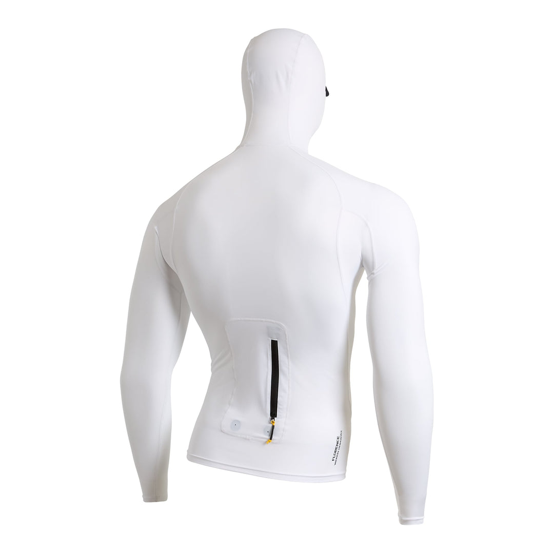 Color:White-Florence Long Sleeve Utility Pocket Hooded Rashguard -alt