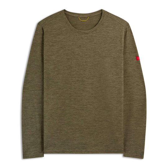 Color:Heather Burnt Olive-Florence Airtex Long Sleeve Shirt