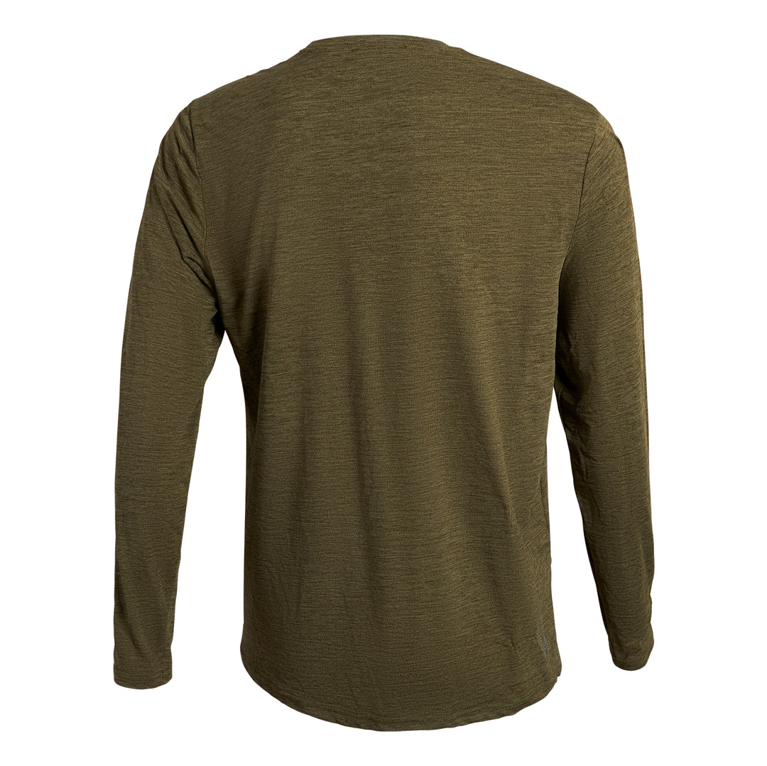 Color:Heather Burnt Olive-Florence Airtex Long Sleeve Shirt -alt