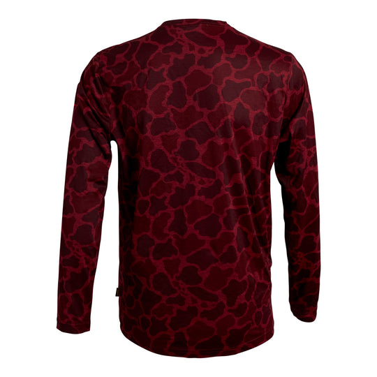 Color:Heather Maroon Camo-Florence Airtex Long Sleeve Shirt -alt