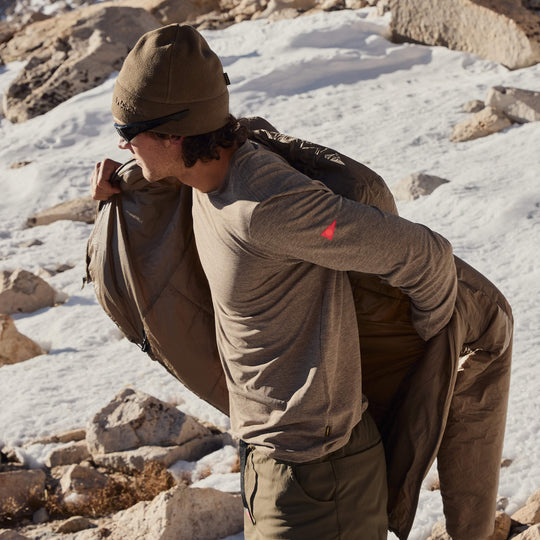 Color:Heather Pumice-Florence Airtex Long Sleeve Shirt -alt