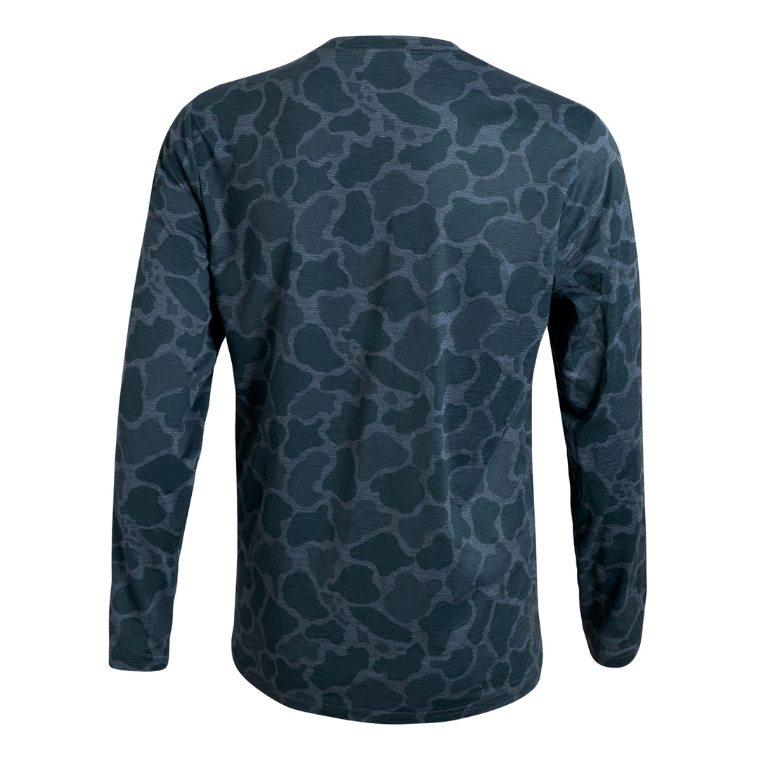 Color:Heather Light Sea Blue Camo-Florence Airtex Long Sleeve Shirt -alt
