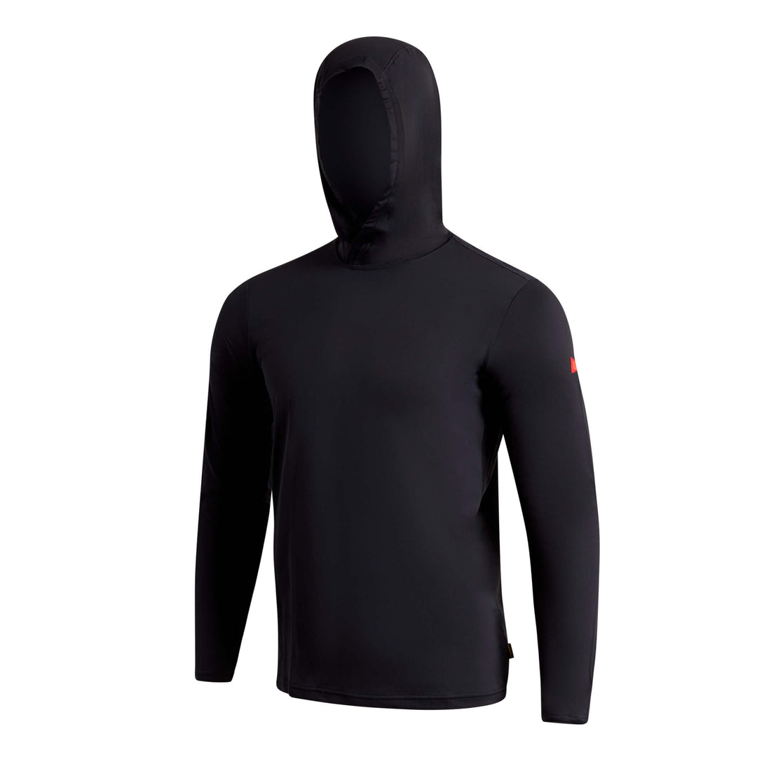 Color:Black-Florence Airtex Long Sleeve Hooded Shirt