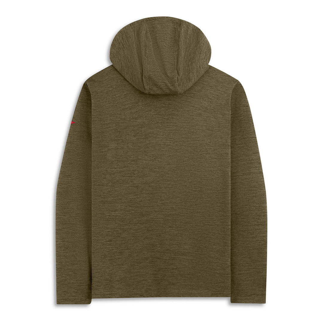 Color:Heather Burnt Olive-Florence Airtex Long Sleeve Hooded Shirt
