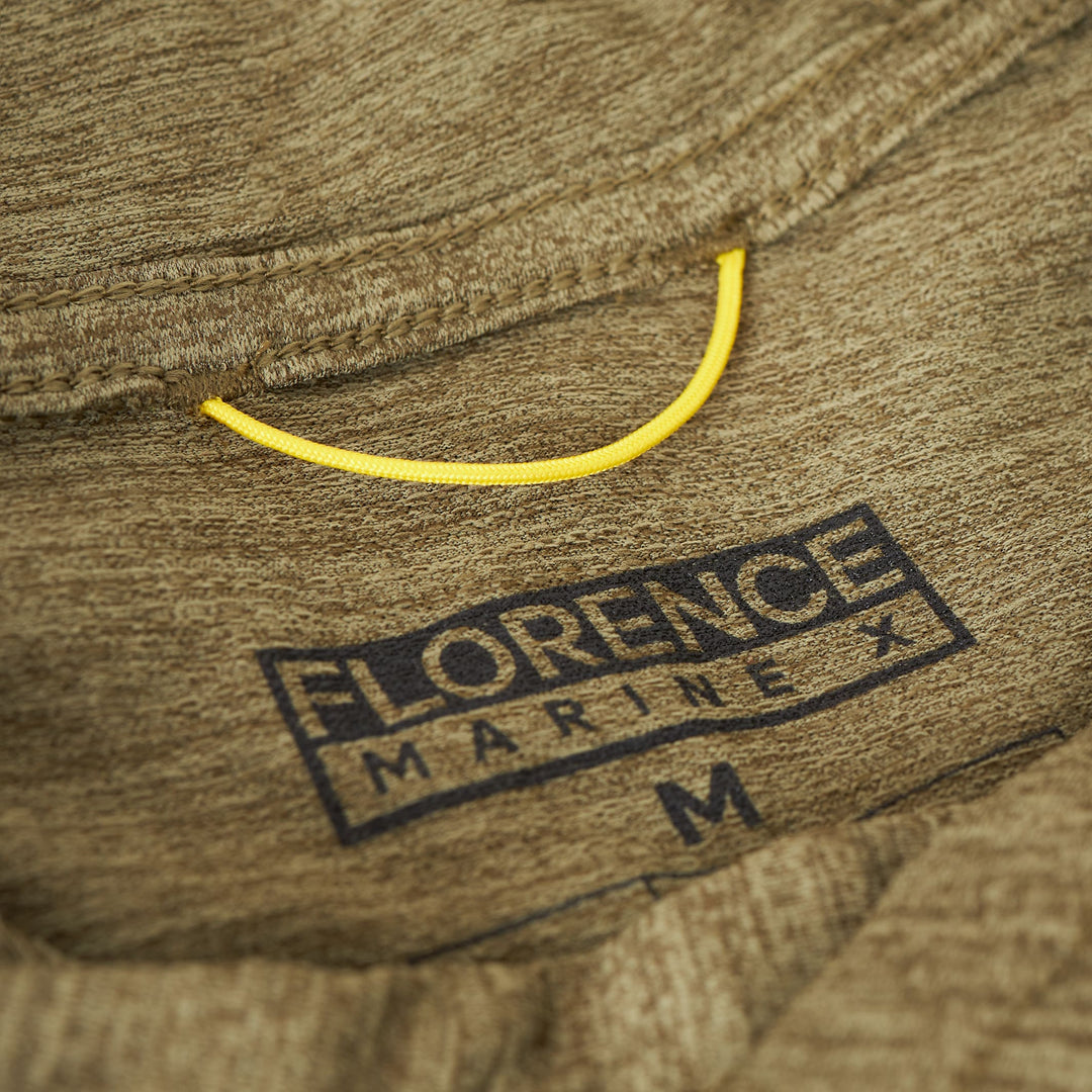 Color:Heather Burnt Olive-Florence Airtex Long Sleeve Hooded Shirt