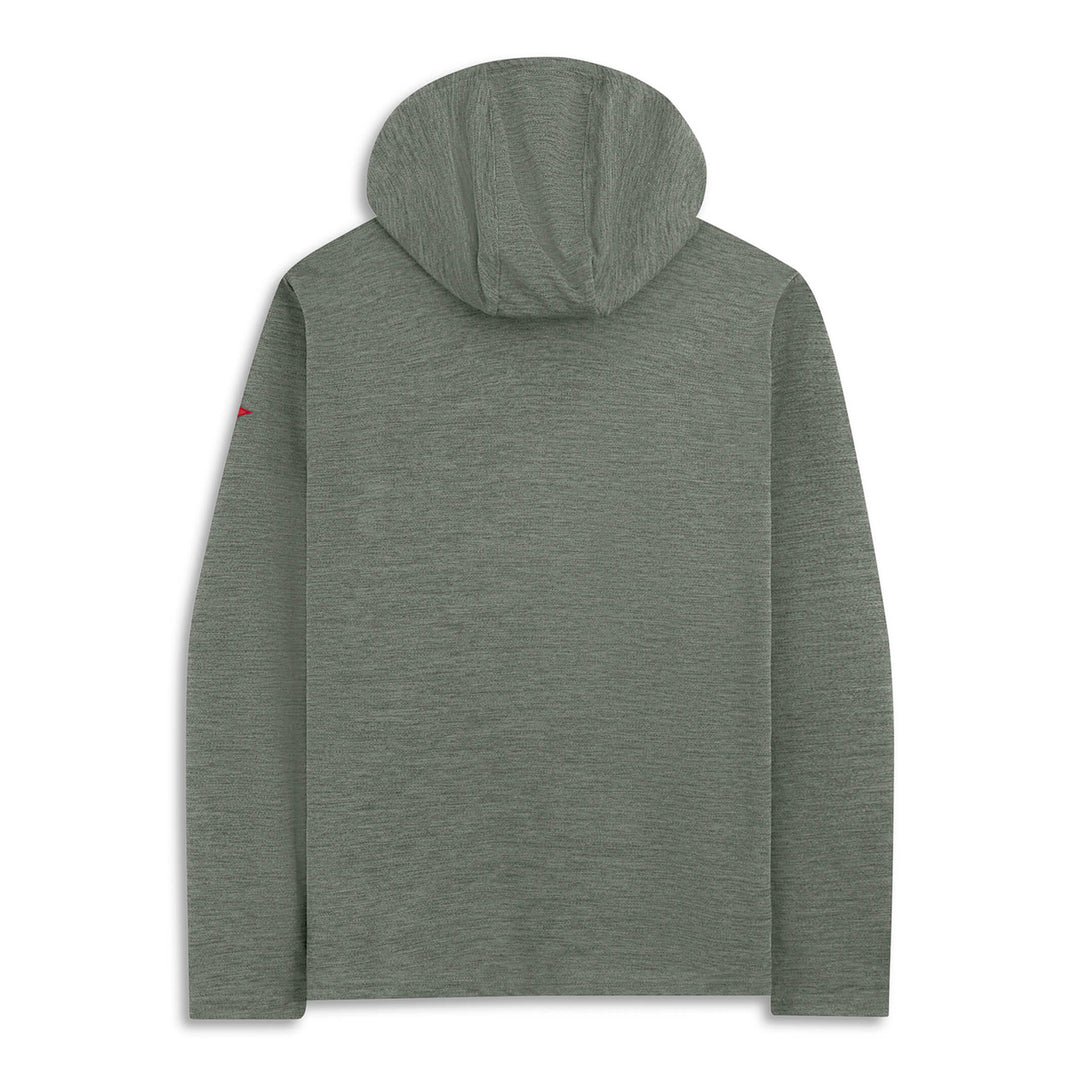 Color:Heather Dark Sage-Florence Airtex Long Sleeve Hooded Shirt -alt