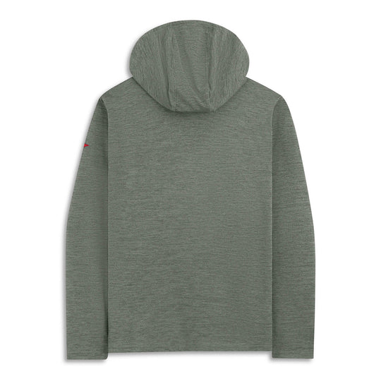 Color:Heather Dark Sage-Florence Airtex Long Sleeve Hooded Shirt -alt