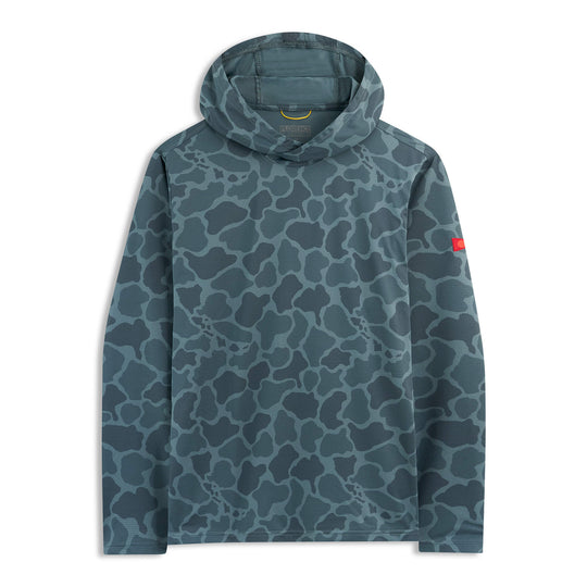 Color:Heather Maritime Camo-Florence Airtex Long Sleeve Hooded Shirt
