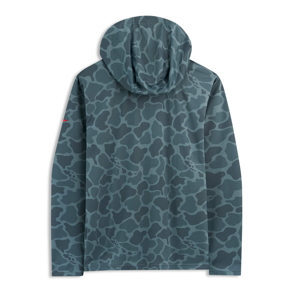 Color:Heather Maritime Camo-Florence Airtex Long Sleeve Hooded Shirt