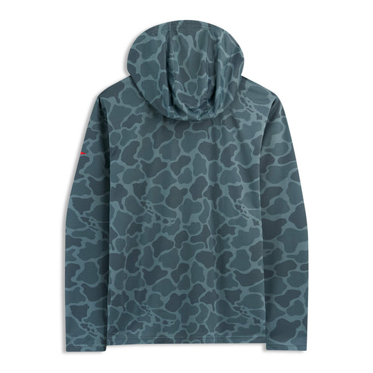 Color:Heather Maritime Camo-Florence Airtex Long Sleeve Hooded Shirt