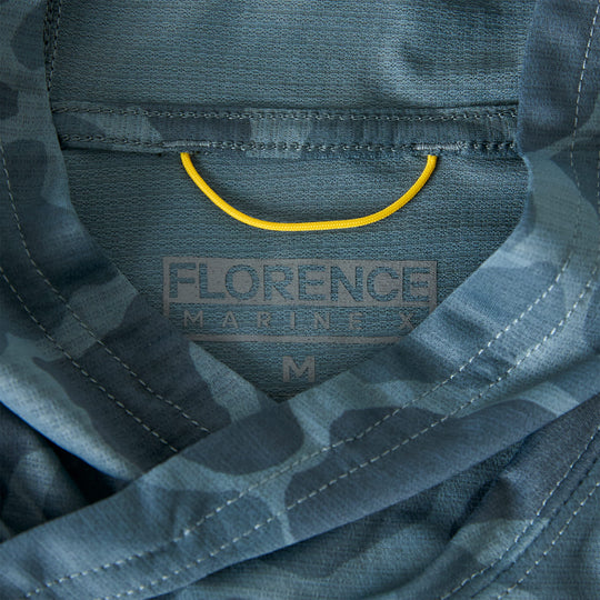 Color:Heather Maritime Camo-Florence Airtex Long Sleeve Hooded Shirt