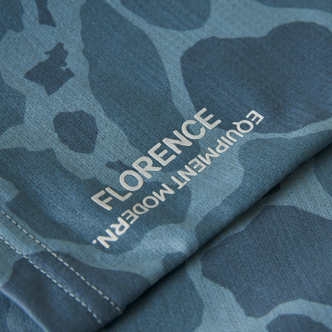 Color:Heather Maritime Camo-Florence Airtex Long Sleeve Hooded Shirt
