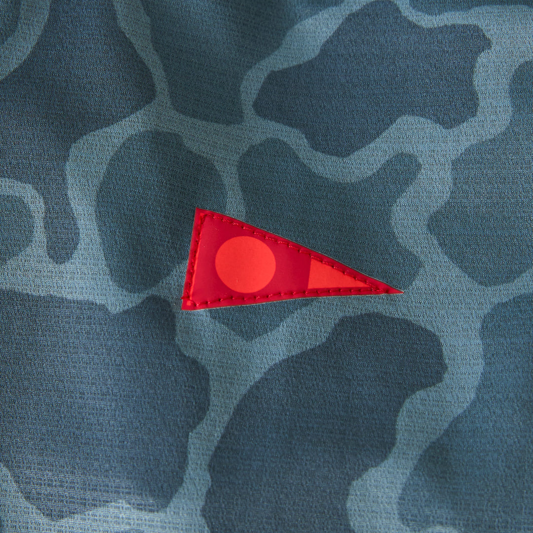 Color:Heather Maritime Camo-Florence Airtex Long Sleeve Hooded Shirt