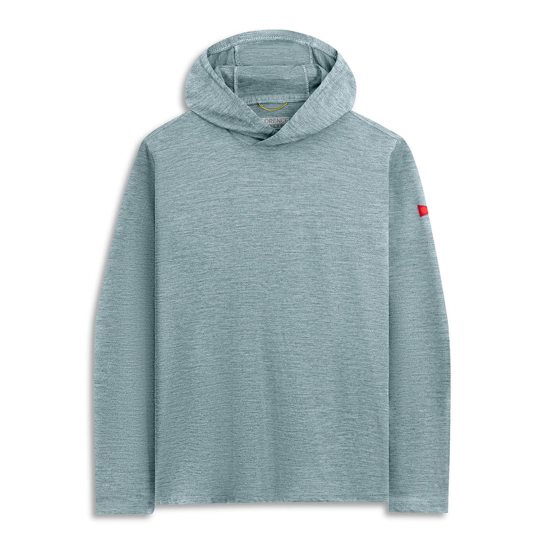 Color:Heather Light Sea Blue-Florence Airtex Long Sleeve Hooded Shirt