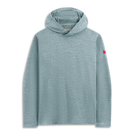 Color:Heather Light Sea Blue-Florence Airtex Long Sleeve Hooded Shirt