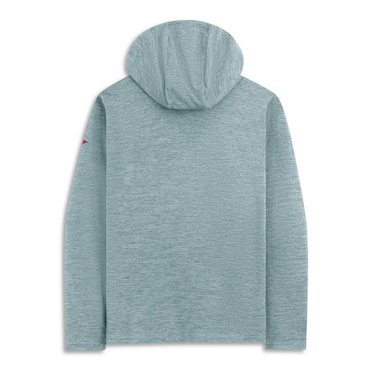 Color:Heather Light Sea Blue-Florence Airtex Long Sleeve Hooded Shirt